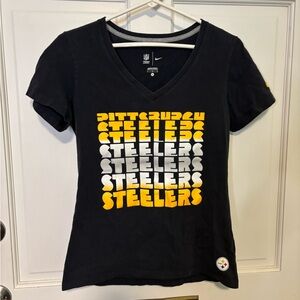 NFL Black and Gold Steelers Women's Short Sleeve Tee
